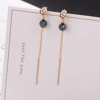Rhinestone Alloy Bar Dangle Earring