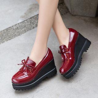 Platform Wedge Heel Loafers