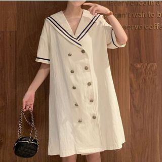 Sailor Collar Double Breast A-line Dress