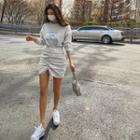 High-waist Shirred Miniskirt