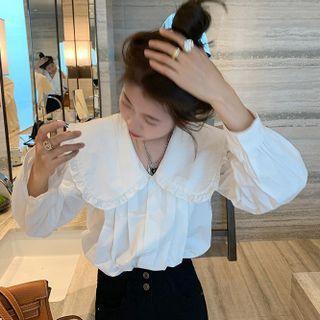 Peter Panel Collar Frill Trim Blouse