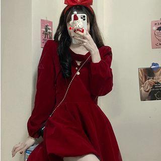 Spaghetti Strap A-line Dress / Cape