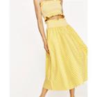 Set: Plaid Bandeau Top + Midi A-line Skirt