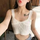 Crop Knit Camisole White - One Size