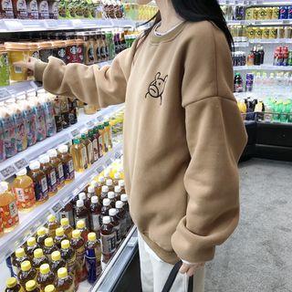 Bear Embroidered Loose Pullover