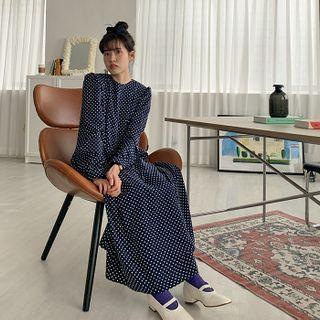 Polka-dot Crepe Maxi Dress