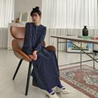 Polka-dot Crepe Maxi Dress