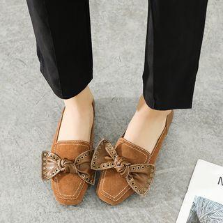 Bow Genuine Suede Loafers