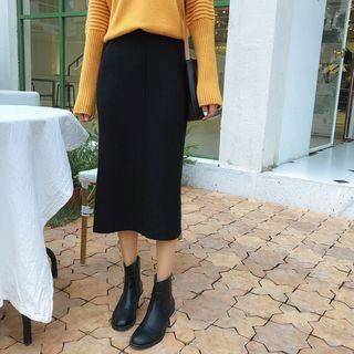 Midi Fitted Skirt Black - One Size