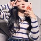 Heart Cut-out Knit Sweater White - One Size