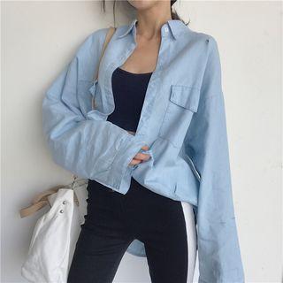 Slashed Dip-back Long Shirt