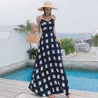 Sleeveless Plaid A-line Maxi Sun Dress