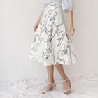 High-waist Print A-line Skirt