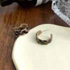 Leopard Print Hoop Drop Earring 1 Pair - Leopard - Brown - One Size