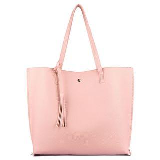 Faux Leather Fringed Shopper Bag