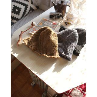 Lettuce-edge Knit Bucket Hat