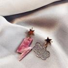 Non-matching Glitter Cloud Lightning Dangle Earring