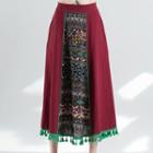 Panel A-line Midi Tassel Skirt