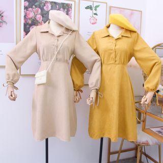 Tie-cuff Mini Shirtdress