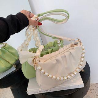 Beaded Ruched Crossbody Bag