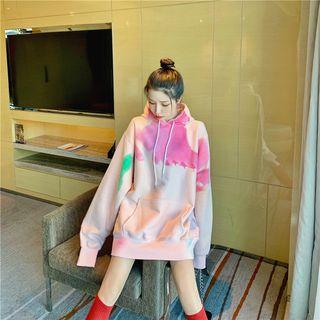 Printed Hoodie Dress As Shown In Figure - One Size