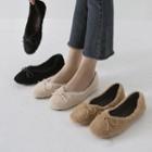 Ribbon Faux-fur Flats