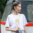 Short-sleeve Crown Embroidered T-shirt