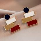 Alloy Colour Block Dangle Earring 1 Pair - As Shown In Figure - One Size