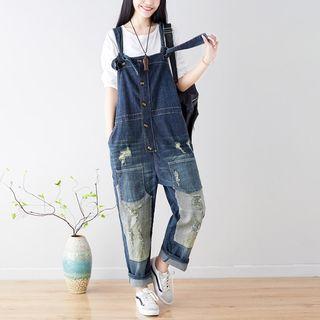 Ripped Jumper Jeans Dark Blue - One Size