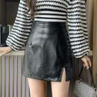 Faux Leather A-line Skirt (various Design)