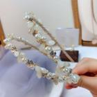 Faux Pearl Branches Headband 1 Pc - Gold & White - One Size