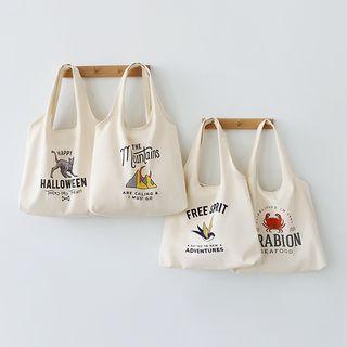 Cherry Print Canvas Tote Bag