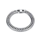 Simple Personality Geometric 316l Stainless Steel Long Bracelet 14mm Silver - One Size