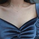 925 Sterling Silver Faux Pearl Layered Choker Necklace 925 Silver - Necklace - Silver - One Size