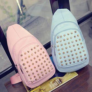 Studded Faux Leather Sling Bag