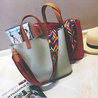 Set: Color Block Hand Bag + Crossbody Bag