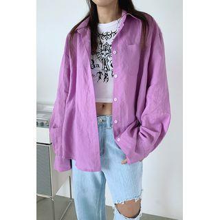 Colored Loose-fit Linen Shirt