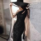 One Shoulder Glitter Mermaid Gown