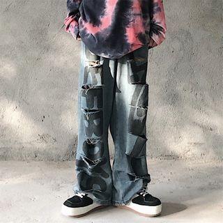 Ripped Cargo Denim Pants