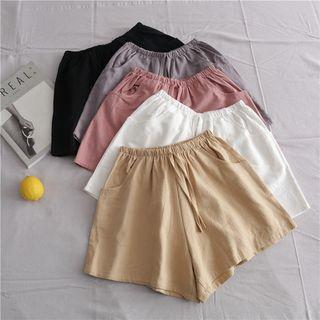 Elastic Waist Pocket Detail Shorts