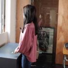 Long-sleeve Tie-front Top
