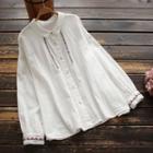 Embroidered Shirt Off-white - One Size