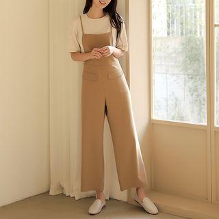 Tie-strap Flap Wide-leg Jumpsuit