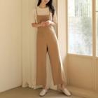 Tie-strap Flap Wide-leg Jumpsuit