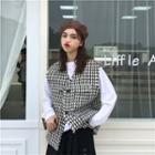 Tweed Loose-fit Vest / Plain Long-sleeve Loose-fit T-shirt