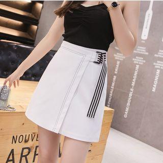 Striped Strap A-line Mini Skirt