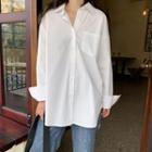 Back-slit Shirt White - One Size