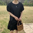 Crew-neck Asymmetric Short-sleeve Dress