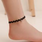 Wavy Lace Rhinestone Anklet 01-4460 - Silver - One Size