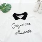 Lettering Collared Short Sleeve T-shirt